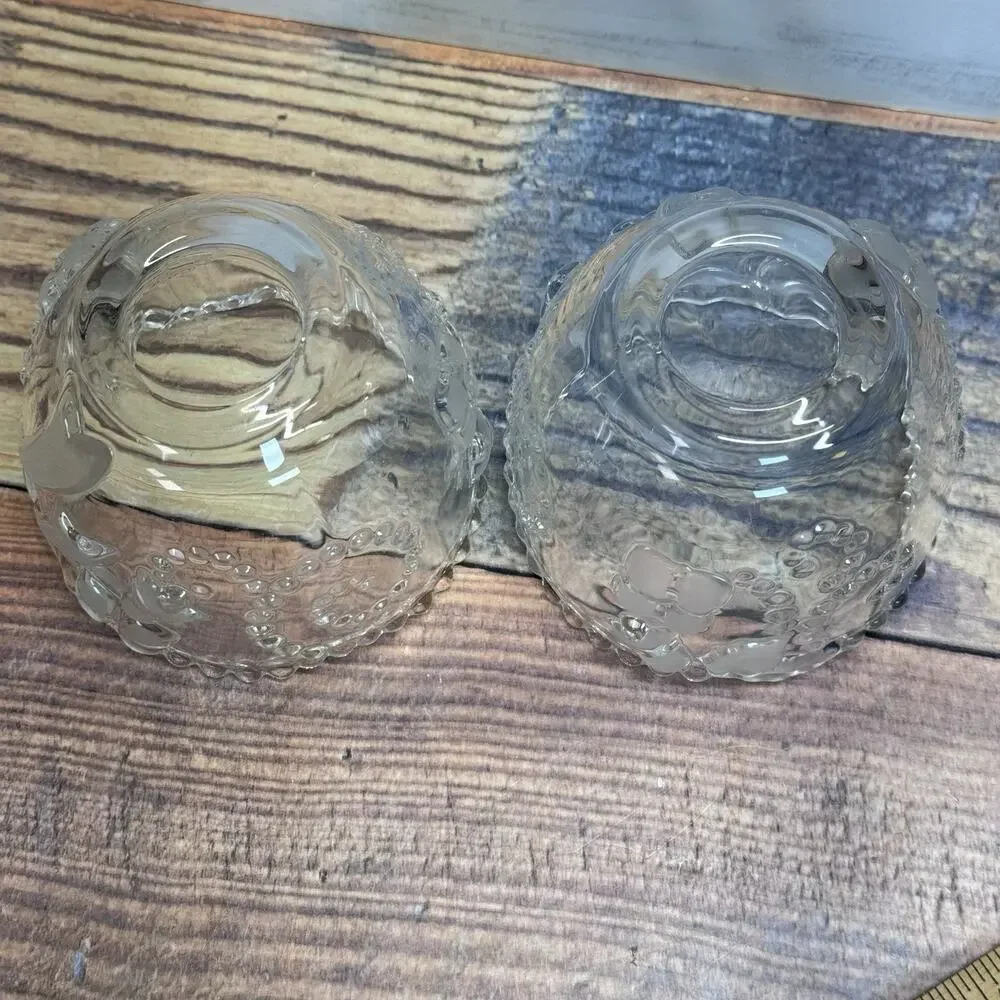 Set‎ of 2 Mikasa Crystal Frosted Clear Christmas Fiesta Votive Candle Holders